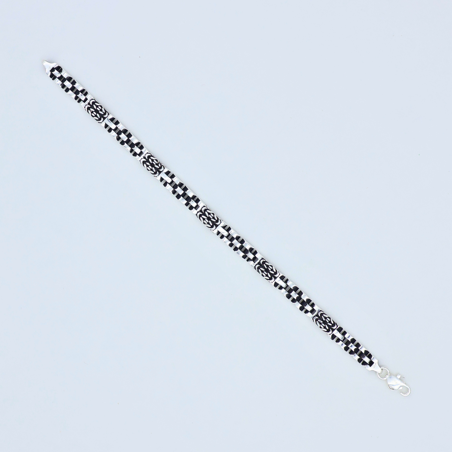 Men Silver Chain Bracelet ,6 MM Hand Bracelet 925 Silver