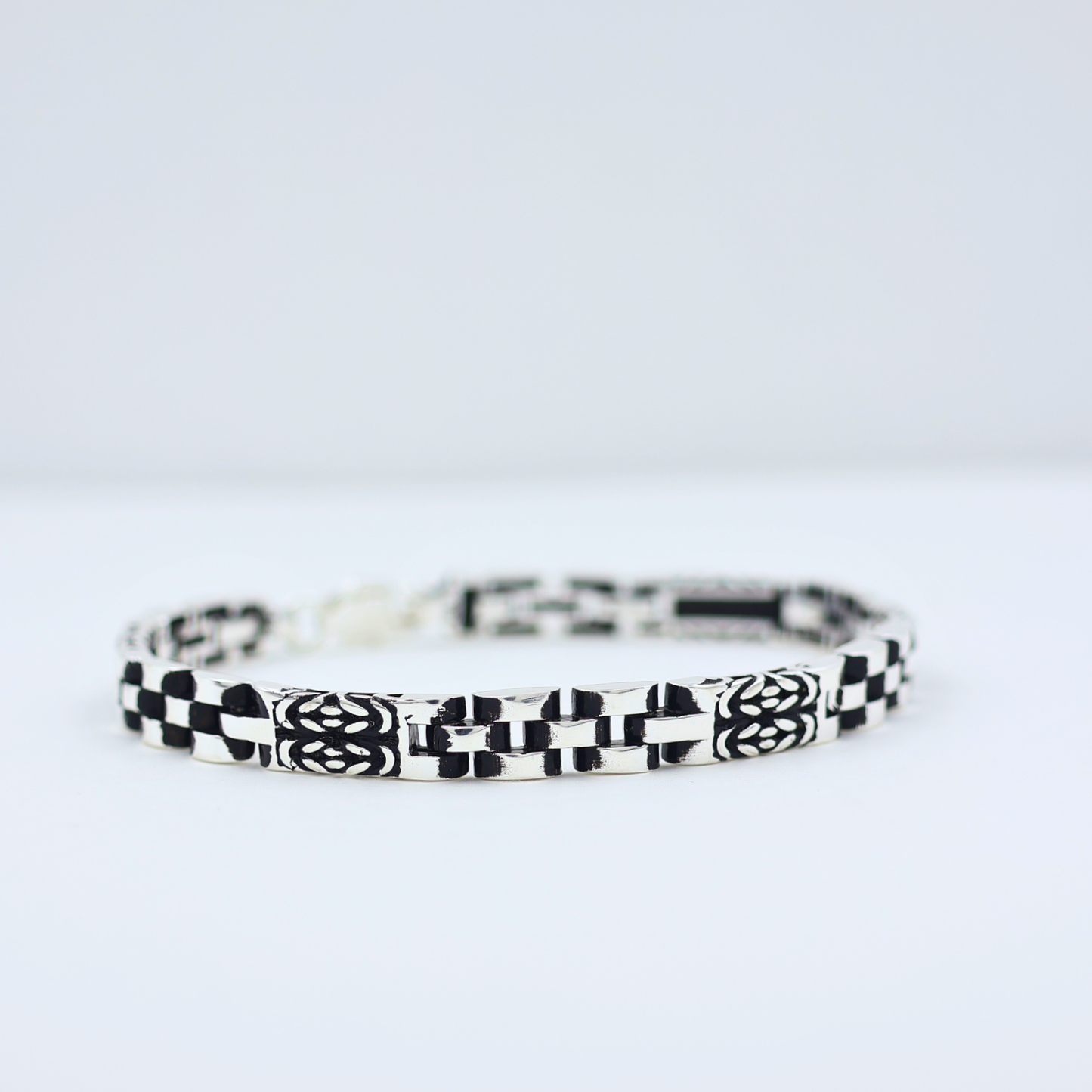 Oxidised unique Mens Bracelet Silver 925