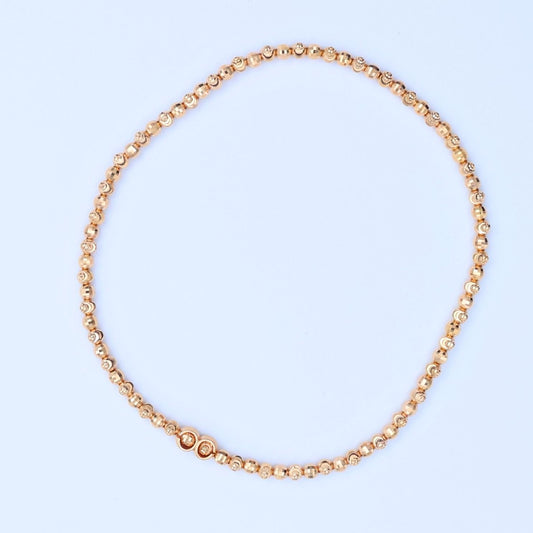 Rose Gold Evil Eye Single Anklet Silver 925 (Stretchable)