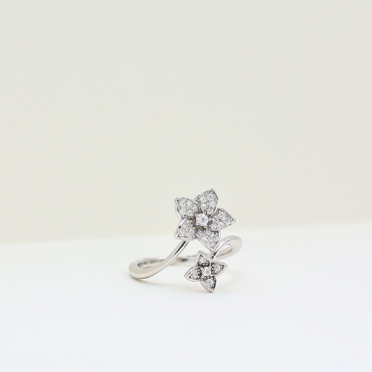 Flower design silver fancy ring(adjustable ring)925