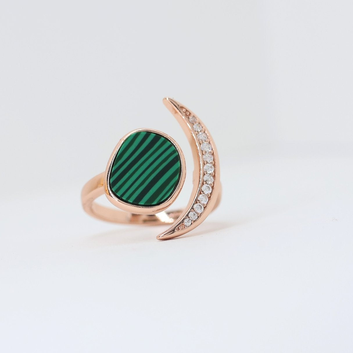 Unique silver ring moon design (adjustable ring)925