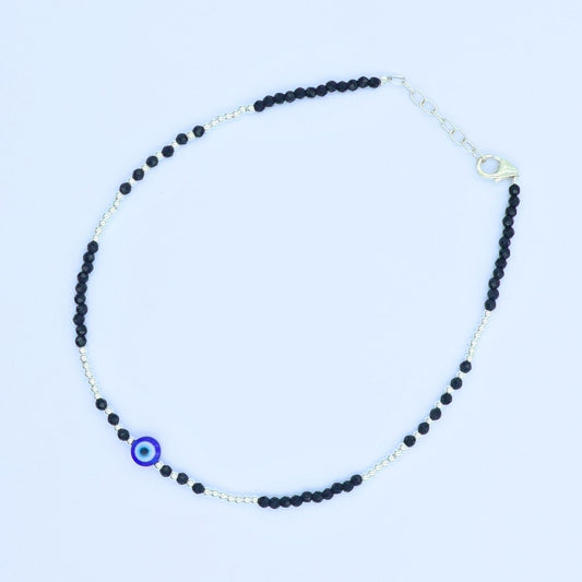 Silver Evil Eye Single Anklet 925