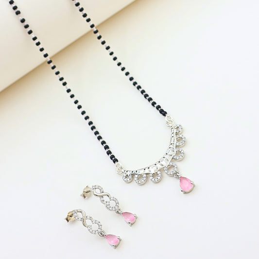 Silver Diva Graceful Mangalsutra with Earrings