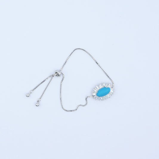 Silver Arc Of Blue  Bracelet 925