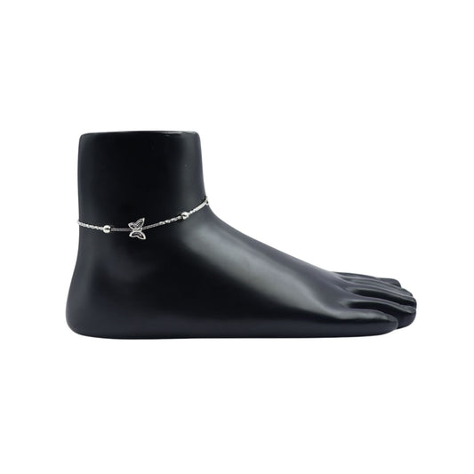 925 Silver Butterfly Pair Anklet