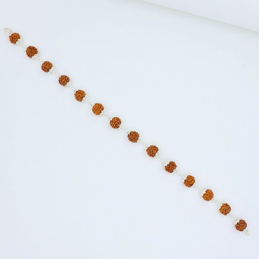 Rudraksha gents Bracelet in Silver Small Beads 925
