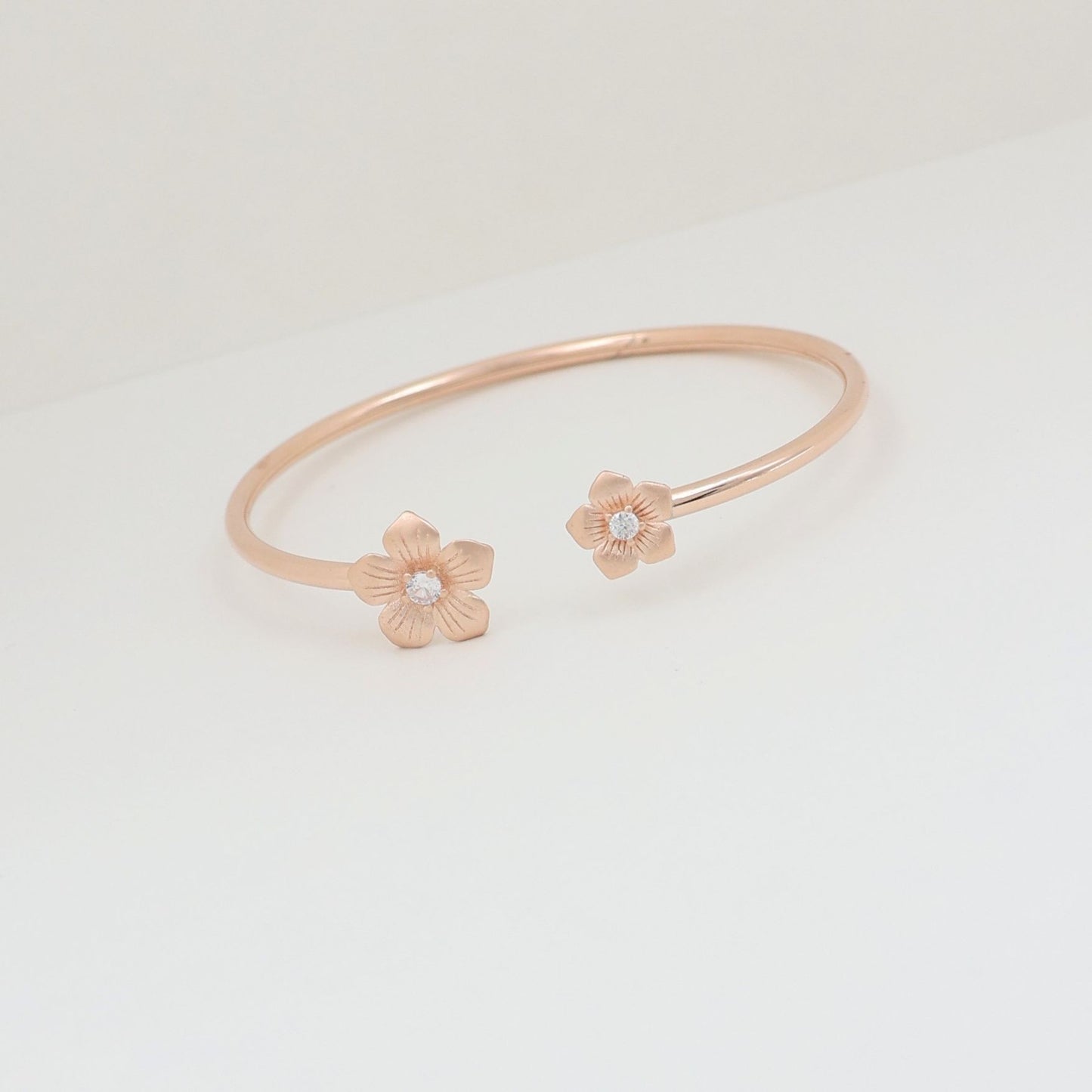 Rose Gold flower 925 Silver Kada