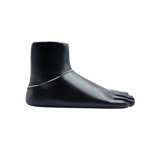 925 Silver Black &Rosegold Anklet