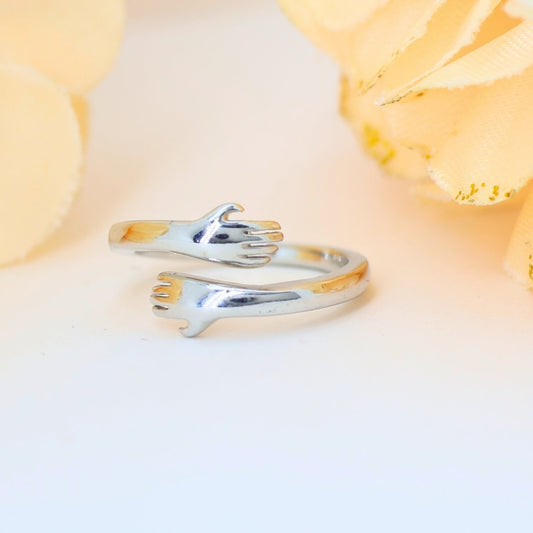 Hug silver ring (adjustable ring)925