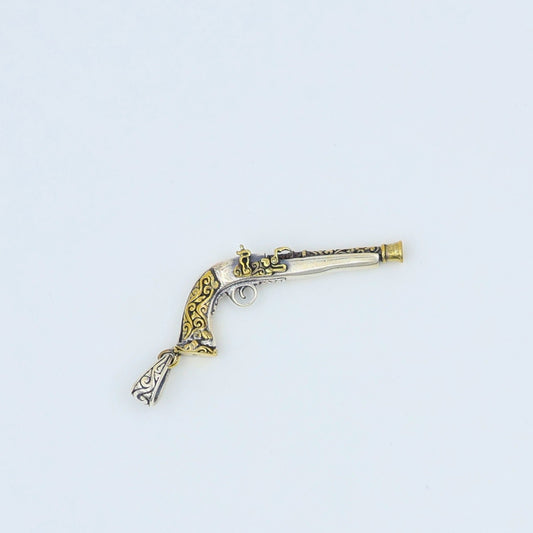 925 Style Sterling Silver Gun Charm Pendant
