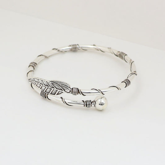 Leafy Ladies Silver Kada 925