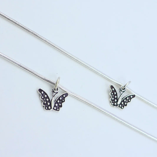 Silver Butterfly Charm Anklet 925
