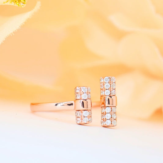 Allure gold finishing Rosegold silver ring (adjustable ring)925