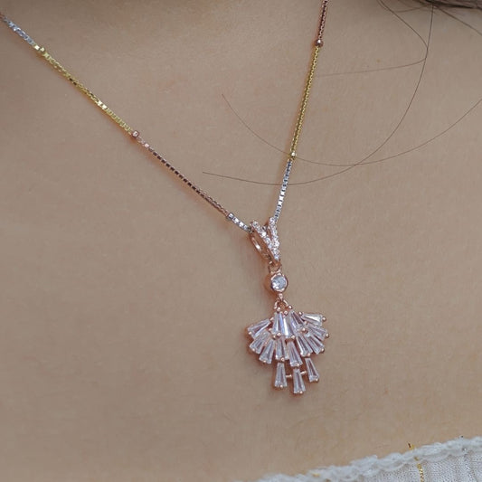 Rose Gold fancy pendant set 925 Silver