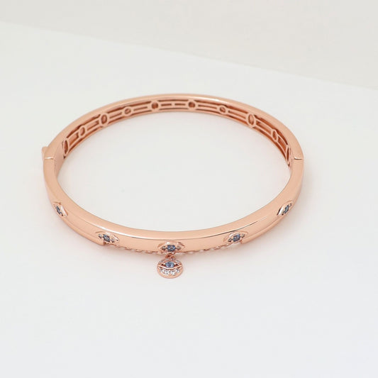 925 Silver Rose Gold Kada (Adjustable)