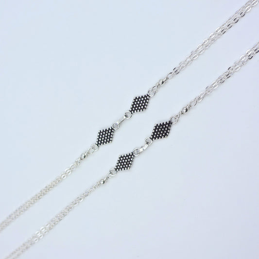 Oxidised Silver Anklet 925