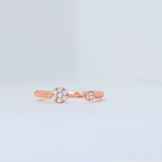 Set of 3 SILVER & Rose gold finishing silver ring (adjustable ring)925